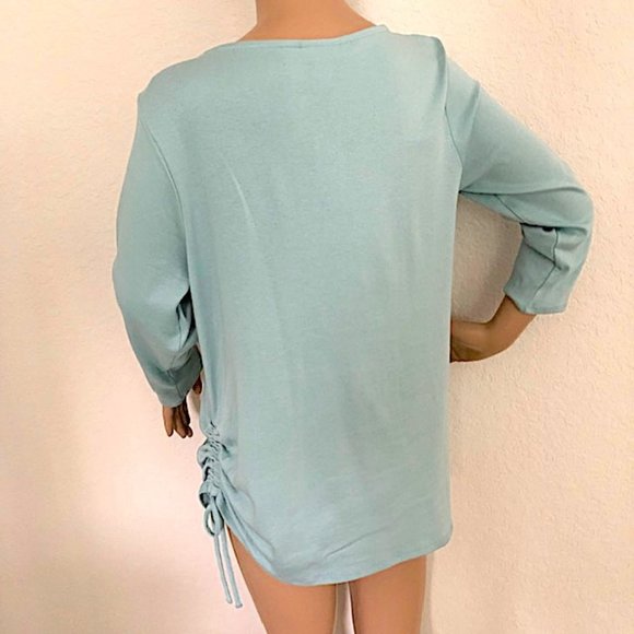 J.Jill Robin's Egg Blue Tunic with Side Drawstring - Picture 3 of 9